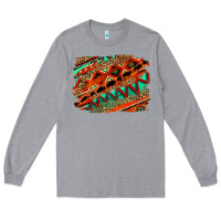 Heather Grey western aztec background pattern Long Sleeve Tee - OliviaCreatesArt