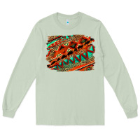 Matcha western aztec background pattern Long Sleeve Tee - OliviaCreatesArt