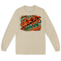 Mushroom western aztec background pattern Long Sleeve Tee - OliviaCreatesArt