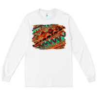 White western aztec background pattern Long Sleeve Tee - OliviaCreatesArt