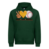 Forest Green peace love baseball Urban Hoodie - AdoDesignShop