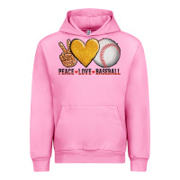 Fuchsia Pink peace love baseball Urban Hoodie - AdoDesignShop