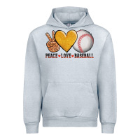 Heather Grey peace love baseball Urban Hoodie - AdoDesignShop