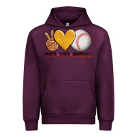 Mauve Wine peace love baseball Urban Hoodie - AdoDesignShop