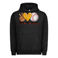 Pigment Black peace love baseball Urban Hoodie - AdoDesignShop