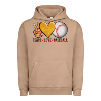 Pigment Burro peace love baseball Urban Hoodie - AdoDesignShop