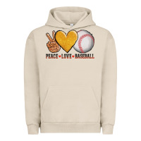 Pigment French Oak peace love baseball Urban Hoodie - AdoDesignShop