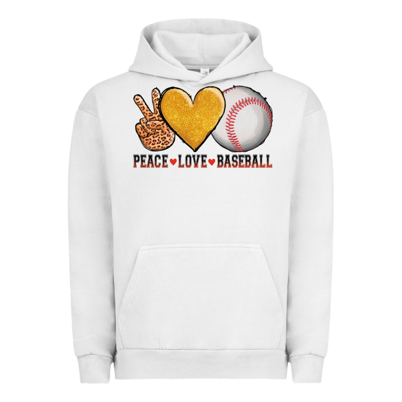 Peace Love Baseball Urban Hoodie by AdoDesignShop | Teevron