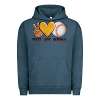 Pigment Midnight Navy peace love baseball Urban Hoodie - AdoDesignShop
