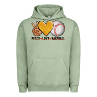 Pigment Oil Green peace love baseball Urban Hoodie - AdoDesignShop