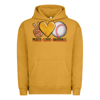 Pigment Peanut Butter peace love baseball Urban Hoodie - AdoDesignShop