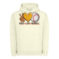 Pigment Pistachio peace love baseball Urban Hoodie - AdoDesignShop