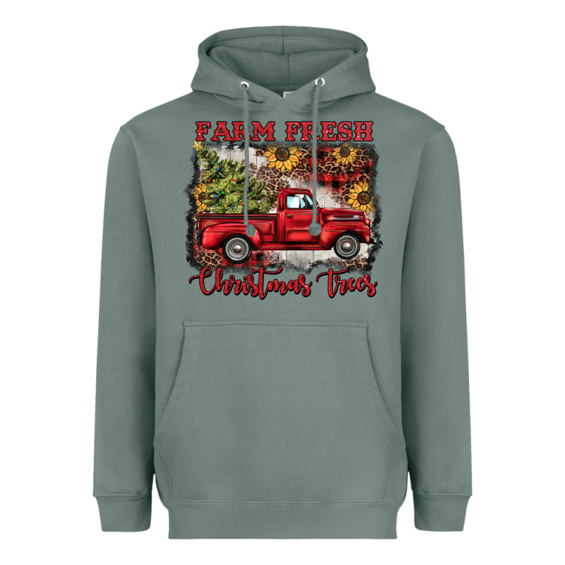 Farm Fresh Christmas Trees Heavyweight Hoodie by BarkalooDesign | Teevron