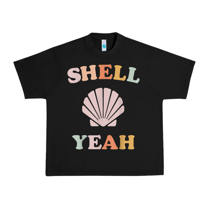 Vintage Retro Shell Yeah Beach Tropical Vacation Gifts T Shirt Urban Heavy Tee by longCreatives | Teevron