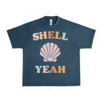 Midnight Navy vintage retro shell yeah beach tropical vacation gifts t shirt Urban Heavy Tee - longCreatives