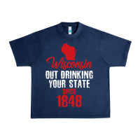 Navy Wisconsin Out Drinking Your State Since 1848 Urban Heavy Tee - longCreatives