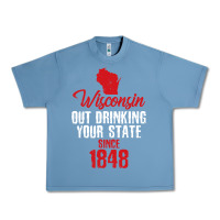 Pebble Blue Wisconsin Out Drinking Your State Since 1848 Urban Heavy Tee - longCreatives