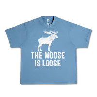 Pebble Blue The Moose Is Loose Alaska Moose Urban Heavy Tee - longCreatives