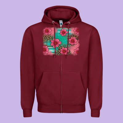 Easter Spring Leopard Serape Background Zipper Hoodie Designed By Artiststas
