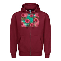 Burgundy easter spring leopard serape background Zipper Hoodie - Artiststas