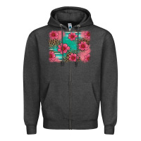 Charcoal Heather easter spring leopard serape background Zipper Hoodie - Artiststas