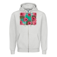 Dove Grey easter spring leopard serape background Zipper Hoodie - Artiststas