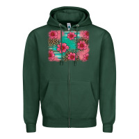 Sports Green easter spring leopard serape background Zipper Hoodie - Artiststas