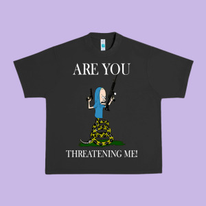 Are You Threatening Me Funny Cartoon Halloween Urban Heavy Tee Designed By Longcreatives