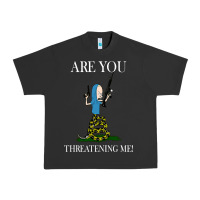 Pigment Black Are You Threatening Me Funny Cartoon Halloween Urban Heavy Tee - longCreatives