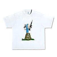 White Are You Threatening Me Funny Cartoon Halloween Urban Heavy Tee - longCreatives