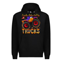 Black Easily Distracted By Trucks Premium Hoodie - CowhideDigitalArt
