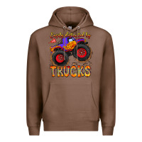 Chestnut Easily Distracted By Trucks Premium Hoodie - CowhideDigitalArt
