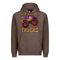 Coffee Easily Distracted By Trucks Premium Hoodie - CowhideDigitalArt