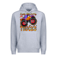 Heather Grey Easily Distracted By Trucks Premium Hoodie - CowhideDigitalArt