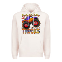 Pale Pink Easily Distracted By Trucks Premium Hoodie - CowhideDigitalArt