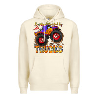 Sandshell Easily Distracted By Trucks Premium Hoodie - CowhideDigitalArt