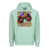Seafoam Easily Distracted By Trucks Premium Hoodie - CowhideDigitalArt