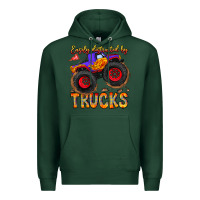 Sports Green Easily Distracted By Trucks Premium Hoodie - CowhideDigitalArt