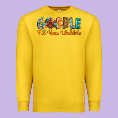 Gobble Till You Wobble Premium Sweatshirt Designed By Barkaloodesign