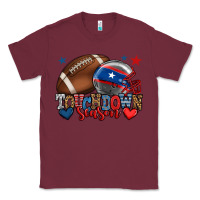 Burgundy Touchdown season American football 4th of july Classic Tee - HowdyJamesFarm
