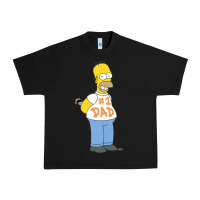 Black The Simpsons Homer Number 1 Dad Father's Day V2 Urban Heavy Tee - longCreatives