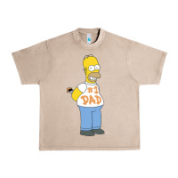 French Oak The Simpsons Homer Number 1 Dad Father's Day V2 Urban Heavy Tee - longCreatives