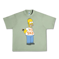 Oil Green The Simpsons Homer Number 1 Dad Father's Day V2 Urban Heavy Tee - longCreatives