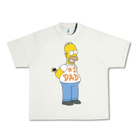 Pistachio The Simpsons Homer Number 1 Dad Father's Day V2 Urban Heavy Tee - longCreatives