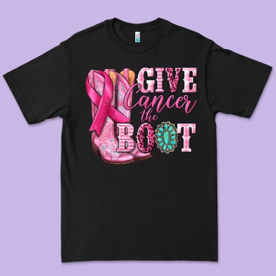 Give Cancer The Boot Premium Tee Designed By Nancycooperartshop