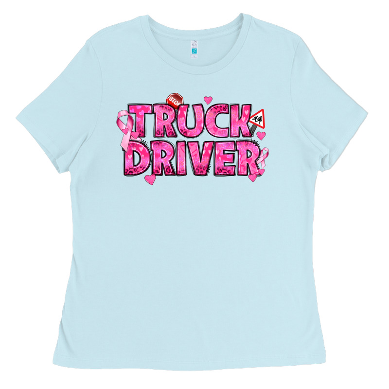 Breast Cancer Truck Driver Ladies Tee by texasbilliewilder | Teevron