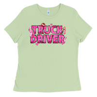 Matcha Breast Cancer truck driver Ladies Tee - texasbilliewilder