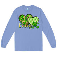 Colony Blue St. Patrick's Lucky hearts Long Sleeve Tee - OliviaCreatesArt