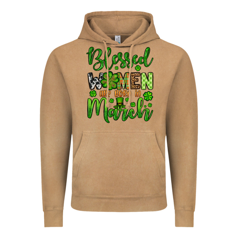 St. Patrick's Blessed Women Are Born In March Vintage Hoodie by OliviaCreatesArt | Teevron