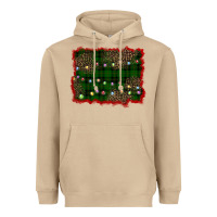 Mushroom christmas green plaid background Heavyweight Hoodie - BarkalooDesign